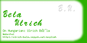 bela ulrich business card